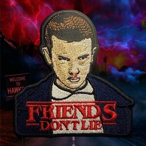 Embroidered 'Friends Don't Lie' Patch - Black, Red, Cream